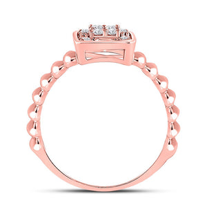 Captivating Rose Gold Diamond Square Cluster Ring - Splendid Jewellery