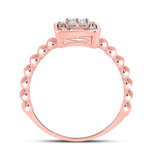 Load image into Gallery viewer, Captivating Rose Gold Diamond Square Cluster Ring - Splendid Jewellery