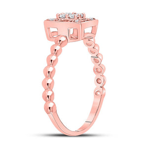 Captivating Rose Gold Diamond Square Cluster Ring - Splendid Jewellery