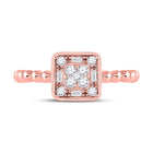 Captivating Rose Gold Diamond Square Cluster Ring Front view from the 10Kt Rose Gold Womens Round Diamond Square Cluster Ring 1 4 Cttwpin282740 collection by Splendid Jewellery