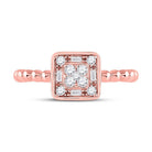 Captivating Rose Gold Diamond Square Cluster Ring - Splendid Jewellery