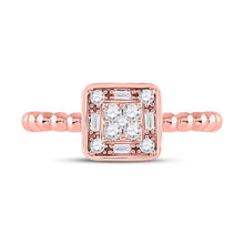 Load image into Gallery viewer, Captivating Rose Gold Diamond Square Cluster Ring - Splendid Jewellery