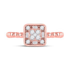 Captivating Rose Gold Diamond Square Cluster Ring - Splendid Jewellery