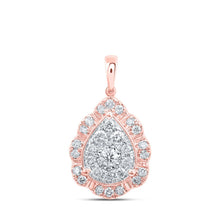Load image into Gallery viewer, Captivating Rose Gold Diamond Teardrop Cluster Pendant - Splendid Jewellery