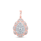 Captivating Rose Gold Diamond Teardrop Cluster Pendant - Splendid Jewellery