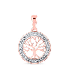 Captivating Rose Gold Diamond Tree of Life Circle Pendant - Splendid Jewellery