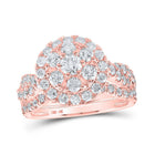 Captivating Rose Gold Double Halo Diamond Wedding Ring Set - Splendid Jewellery