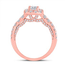 Captivating Rose Gold Halo Diamond Bridal Wedding Ring - Side View