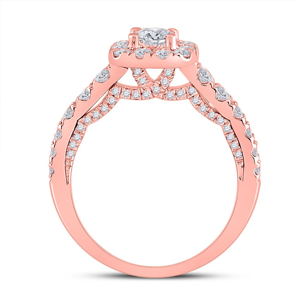 Captivating Rose Gold Halo Diamond Bridal Wedding Ring - Splendid Jewellery