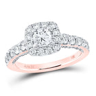 Captivating Rose Gold Halo Diamond Bridal Wedding Ring - Top View