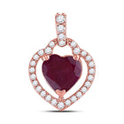 Captivating Rose Gold Heart & Ruby Pendant - Splendid Jewellery