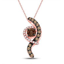 Load image into Gallery viewer, Captivating Rose Gold Smoky Quartz Diamond Pendant - Splendid Jewellery