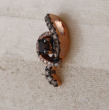 Load image into Gallery viewer, Captivating Rose Gold Smoky Quartz Diamond Pendant - Alternate view 3 from Splendid Jewellery
