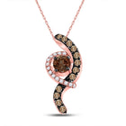 Captivating Rose Gold Smoky Quartz Diamond Pendant - Alternate view 1 from Splendid Jewellery