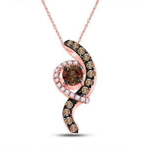 Captivating Rose Gold Smoky Quartz Diamond Pendant - Splendid Jewellery