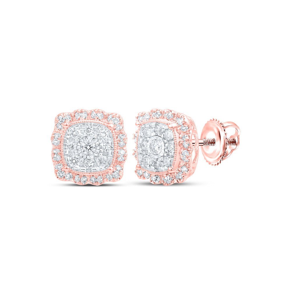 Captivating Rose Gold Square Diamond Earrings - Splendid Jewellery