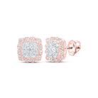 Captivating Rose Gold Square Diamond Earrings - Splendid Jewellery