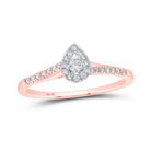 Captivating Rose Gold Teardrop Halo Diamond Promise Ring - Splendid Jewellery