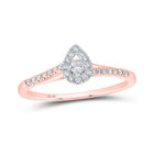 Captivating Rose Gold Teardrop Halo Diamond Promise Ring - Splendid Jewellery