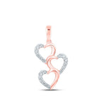 Captivating Rose Gold Triple Heart Diamond Pendant - Splendid Jewellery