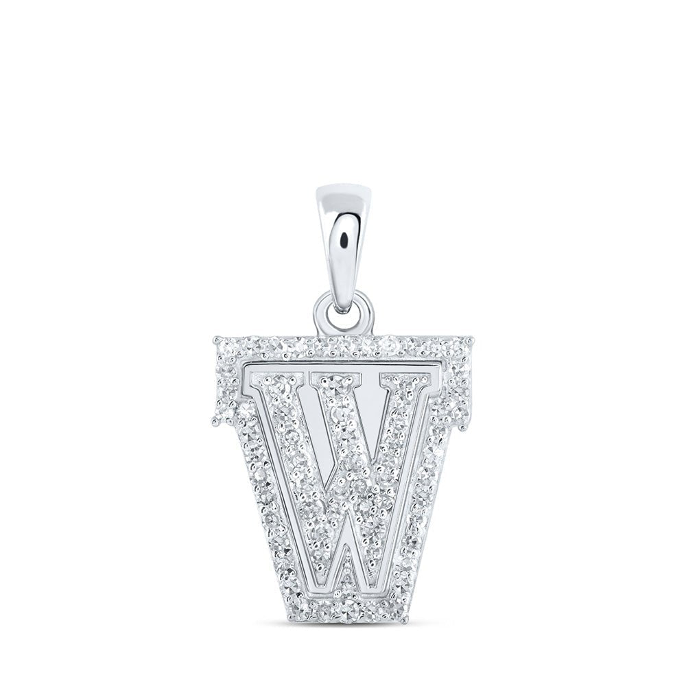 Captivating Round Diamond Initial Pendant in 10kt White Gold - Splendid Jewellery