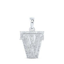 Load image into Gallery viewer, Captivating Round Diamond Initial Pendant in 10kt White Gold - Splendid Jewellery