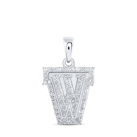 Captivating Round Diamond Initial Pendant in 10kt White Gold - Splendid Jewellery