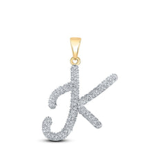 Load image into Gallery viewer, Captivating Round Diamond Initial Pendant in 10kt Yellow Gold - Splendid Jewellery