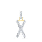 Captivating Round Diamond Initial Pendant in 10kt Yellow Gold - Splendid Jewellery