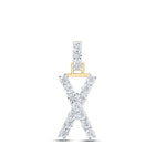 Captivating Round Diamond Initial Pendant in 10kt Yellow Gold - Splendid Jewellery