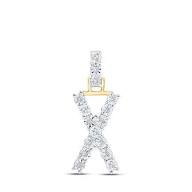 Captivating Round Diamond Initial Pendant in 10kt Yellow Gold - Splendid Jewellery