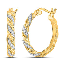 Load image into Gallery viewer, Captivating Spiral Sparkle Hoop Earrings  Top View from Splendid Jewellery
