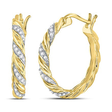 Load image into Gallery viewer, Captivating Spiral Sparkle Hoop Earrings - Splendid Jewellery
