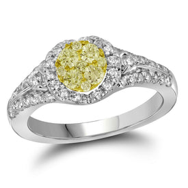 Captivating Sunburst Diamond Cluster Ring - Top View