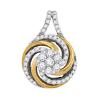 Captivating Swirl Cluster Diamond Pendant | 10kt Two - tone Gold 1/2 Cttw - Splendid Jewellery