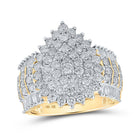 Captivating Tear - Shaped Diamond Cluster Ring in 10kt Yellow Gold - Splendid Jewellery