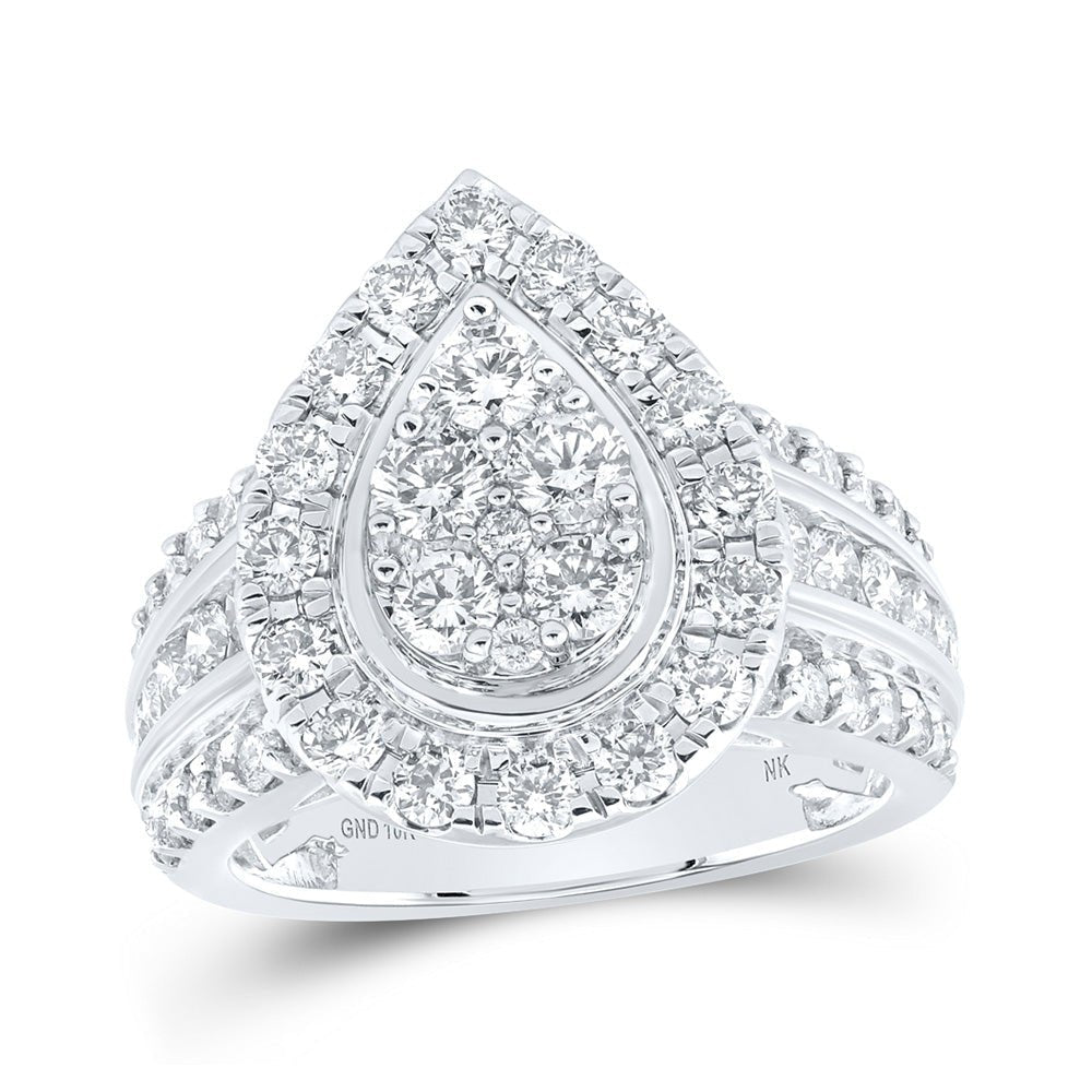 Captivating Teardrop Brilliance Diamond Cluster Ring - Splendid Jewellery