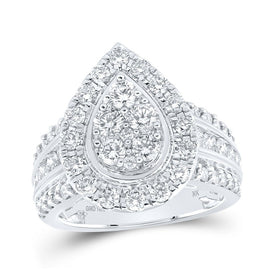 Captivating Teardrop Brilliance Diamond Cluster Ring - Splendid Jewellery