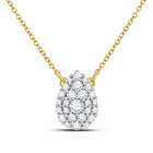 Captivating Teardrop Cluster Diamond Pendant Necklace - Splendid Jewellery