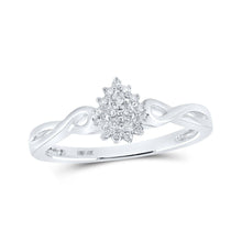 Load image into Gallery viewer, Captivating Teardrop Cluster Diamond Ring in 10kt White Gold - Splendid Jewellery