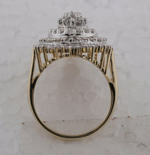 Load image into Gallery viewer, Captivating Teardrop Cluster Diamond Ring in 10kt Yellow Gold Side View from Splendid Jewellery