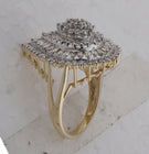 Captivating Teardrop Cluster Diamond Ring in 10kt Yellow Gold Top View from Splendid Jewellery