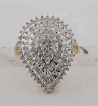 Load image into Gallery viewer, Captivating Teardrop Cluster Diamond Ring in 10kt Yellow Gold - Splendid Jewellery