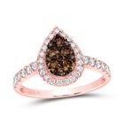 Captivating Teardrop Diamond Cluster Ring in 10kt Rose Gold Top View from Splendid Jewellery