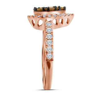 Captivating Teardrop Diamond Cluster Ring in 10kt Rose Gold - Splendid Jewellery