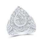 Captivating Teardrop Diamond Cluster Ring in 10kt White Gold - Splendid Jewellery