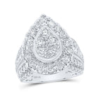 Captivating Teardrop Diamond Cluster Ring in 10kt White Gold - Splendid Jewellery