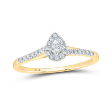 Load image into Gallery viewer, Captivating Teardrop Halo Diamond Promise Ring in 10kt Yellow Gold - Splendid Jewellery