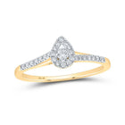 Captivating Teardrop Halo Diamond Promise Ring in 10kt Yellow Gold - Splendid Jewellery