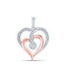 Captivating Two - Tone Diamond Heart Pendant - Splendid Jewellery